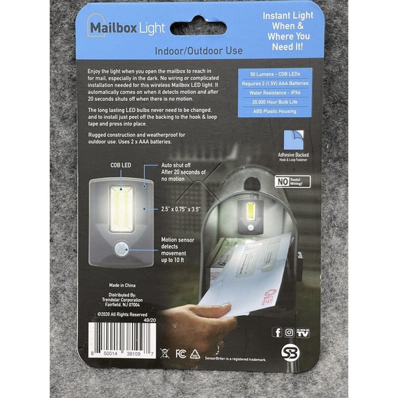 Sensor Brite LED Mailbox Light Motion Activated Mailbox Light Outdoor Indoor - Picture 5 of 5
